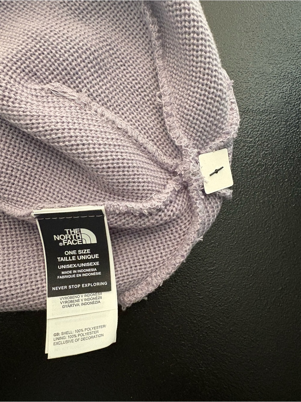 NWT-The North Face Light Gray Knit Beanie - Picture 5 of 9